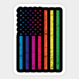 Vintage LGBT Gay Pride Rainbow Flag Diversity Graphic Sticker